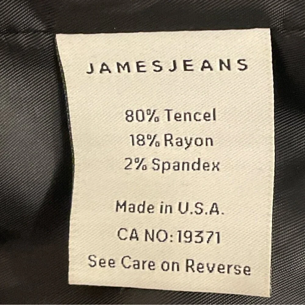 JAMES JEANS Boyfriend V Blazer Silky Blue Black Sz 4 EUC